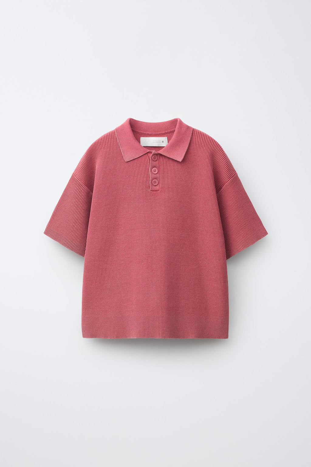 Acid Wash Ribbed Polo Shirt