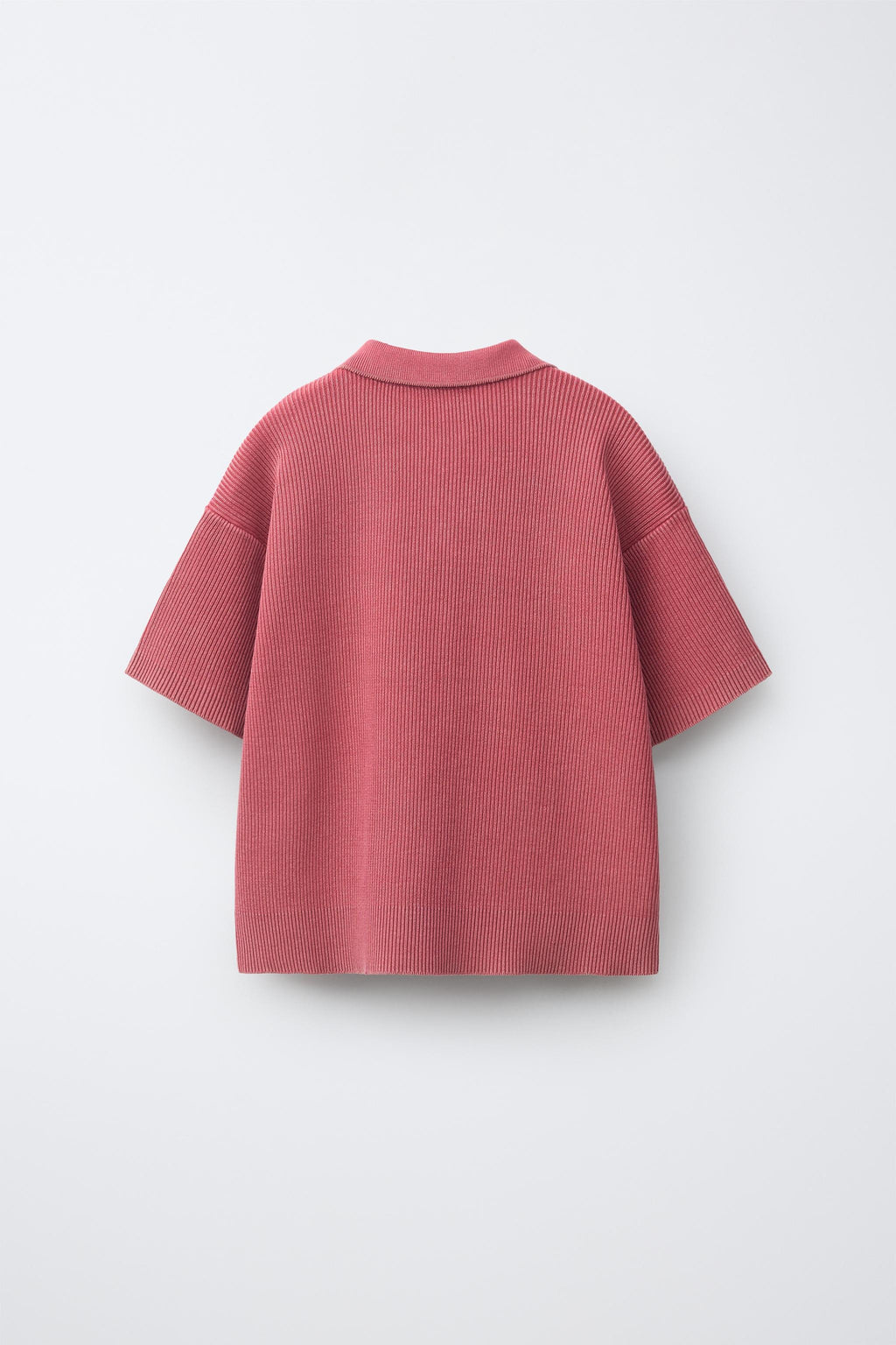 Acid Wash Ribbed Polo Shirt