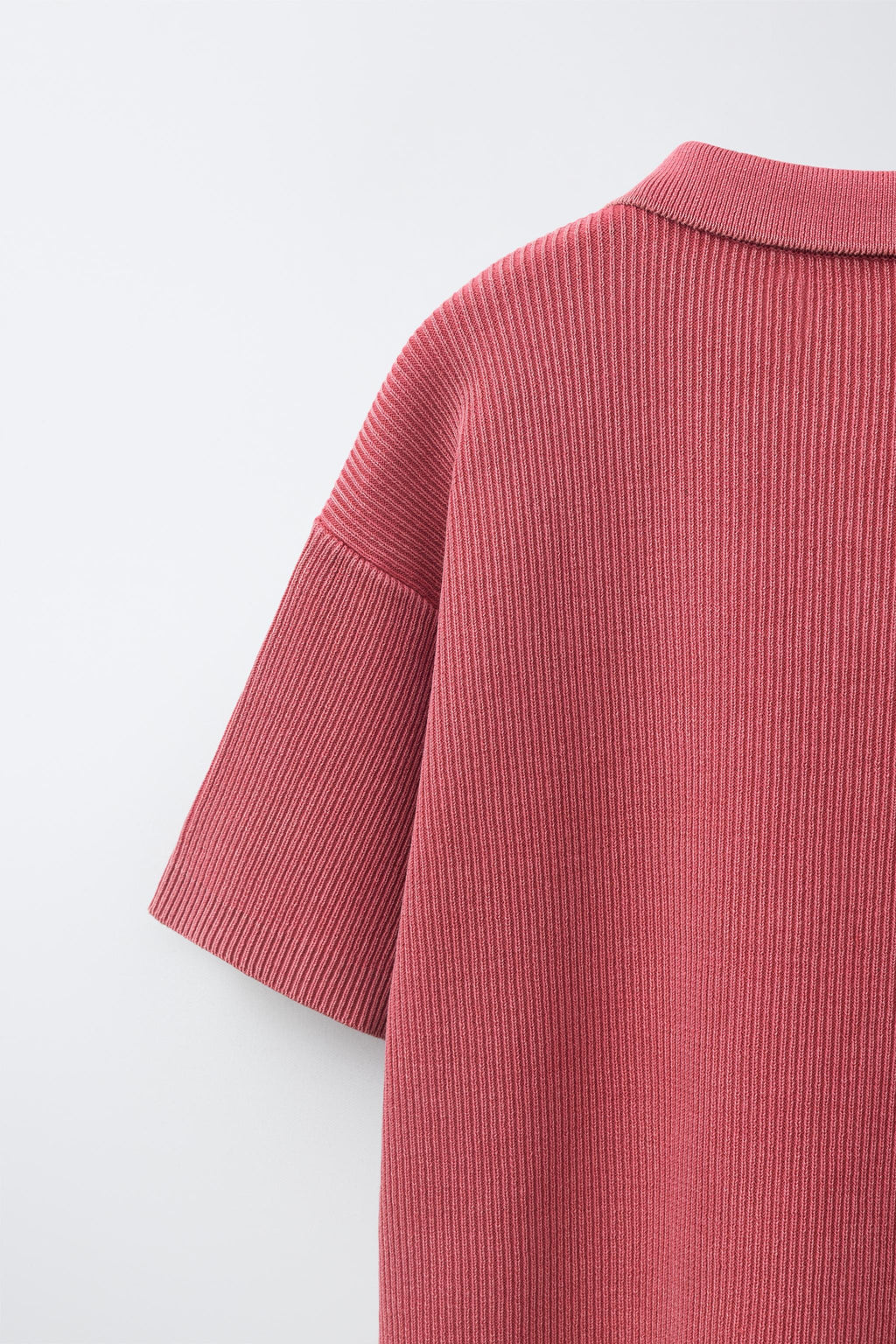 Acid Wash Ribbed Polo Shirt